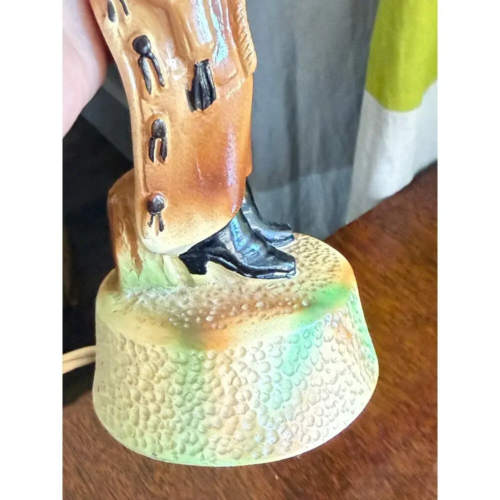 Vintage Cowboy western figurative lamp and shade